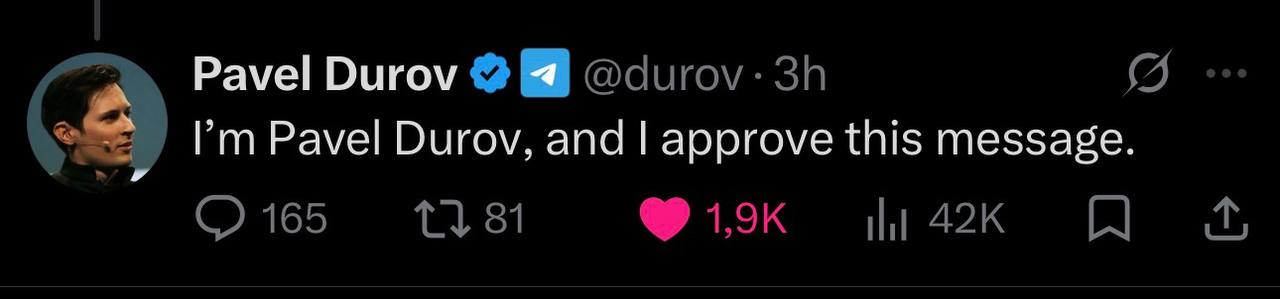 Durov Approves